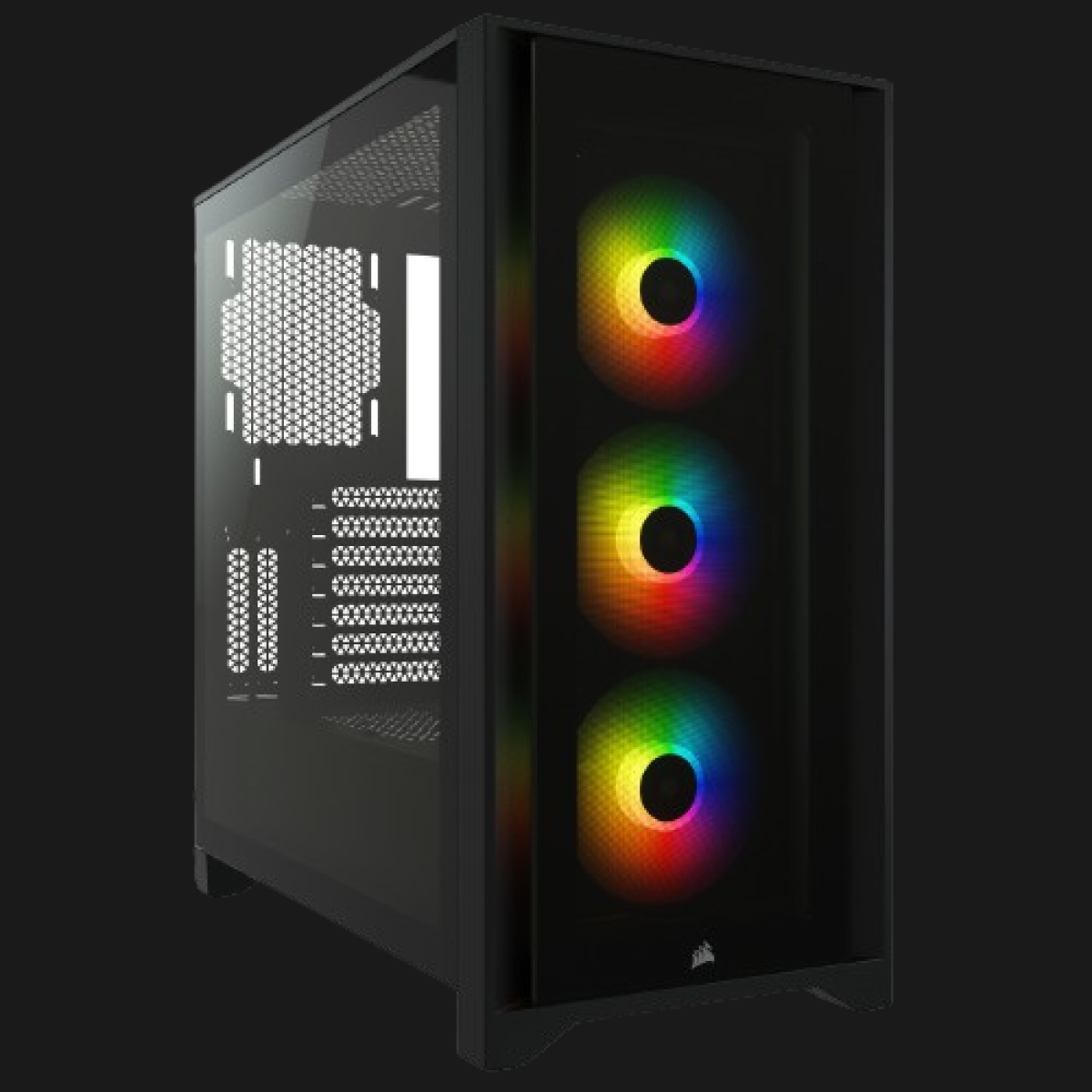 corsair iCUE 4000X RGB Tempered Glass Mid-Tower ATX Case — Black ...