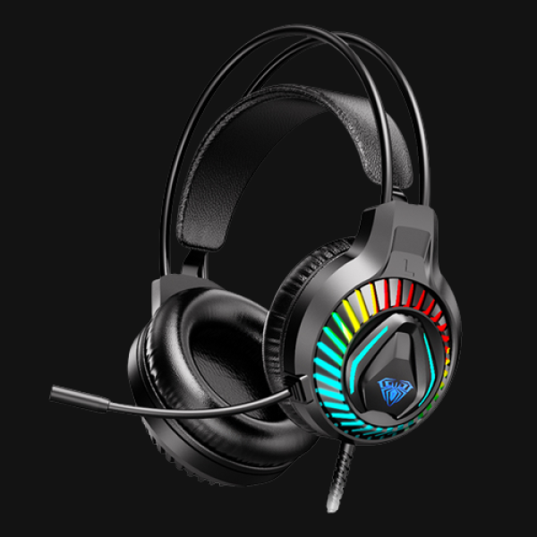 AULA S605 RGB Stereo 3.5mm Gaming Headset With Mic For Mobile / PC / PS4-5 / Xbox