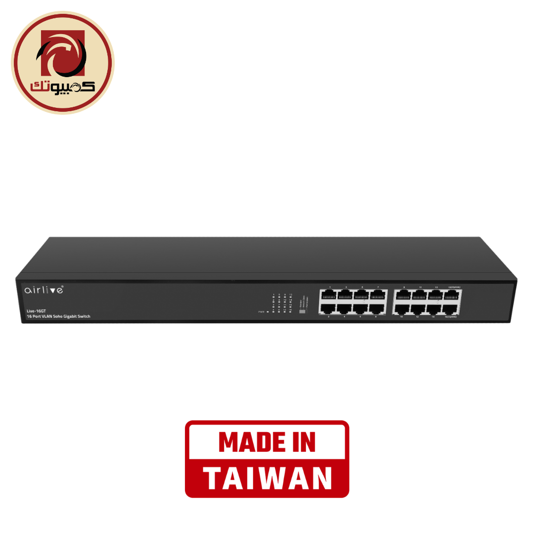 Switch 16Port Live-16GT Giga (8605564) AirLive Live-16GT 16-Port Gigabit Ethernet Switch – Plug & Play, Rack-Mountable - Image 1