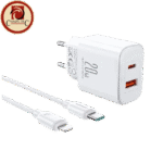 JOYROOM JR-TCF05 20W KIT Dual Port Charger With Type-C to Lightning Cable | Fast & Reliable Charging