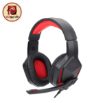 REDRAGON THEMIS H220 Wired Gaming Headset – 50mm Drivers, Red LED Lighting, Noise-Reducing Microphone, 3.5mm Audio, Black/Red
