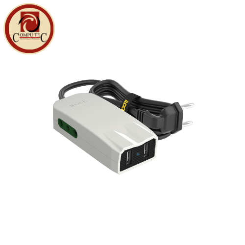 Mini Charger PRO: Dual USB-A Fast Charging with Two AC Outlets