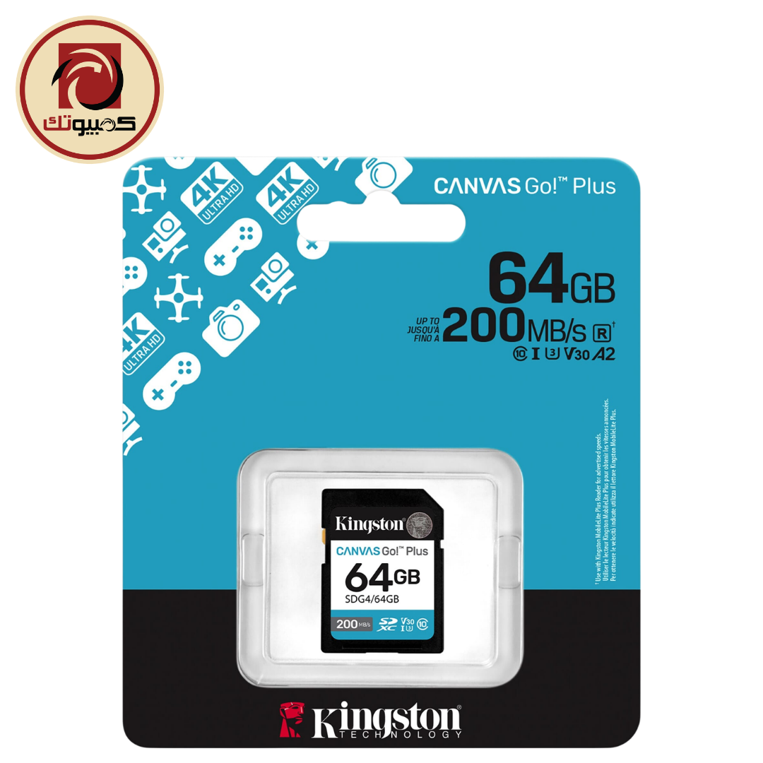 1 Kingston Canvas Go! Plus 64GB SDXC UHS-I Memory Card (SDG4/64GB) - Image 1