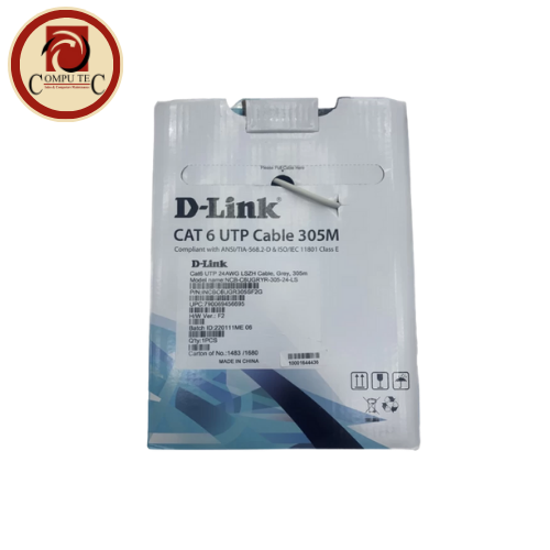 D-Link 24AWG Cat6 UTP Network Cable (305m): Reliable Gigabit Ethernet Connectivity
