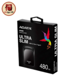 ADATA SC680 480GB Portable External SSD - USB 3.2 Gen 2 Type-C High-Speed Storage (ASC680-480GU32G2-CBK)