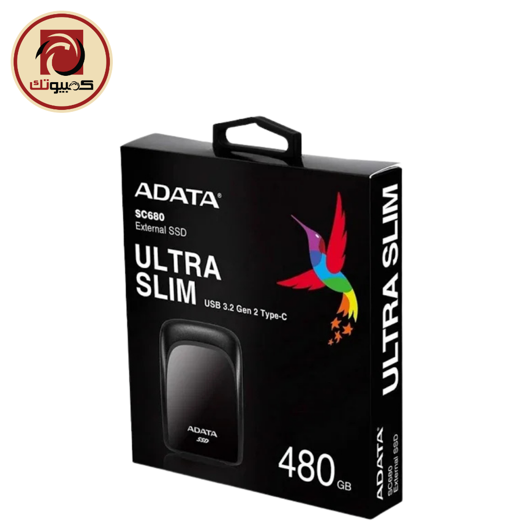 1 ADATA SC680 480GB Portable External SSD - USB 3.2 Gen 2 Type-C High-Speed Storage (ASC680-480GU32G2-CBK) - Image 1