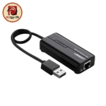 UGREEN 20264 USB 2.0 to Ethernet Adapter with 3-Port USB Hub - RJ45 10/100Mbps LAN Network Adapter, Black - Image 2