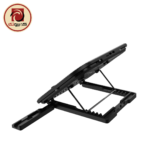 Rapoo CF200 Laptop Cooling Pad – Dual 100mm Fans, 1500 RPM, 6 Adjustable Angles, Built-in Phone Holder, USB Powered, Black - Image 3