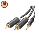 UGREEN 3.5mm to 2RCA Audio Cable 3M Gray Gold Plated Jack to Phono Stereo Cord