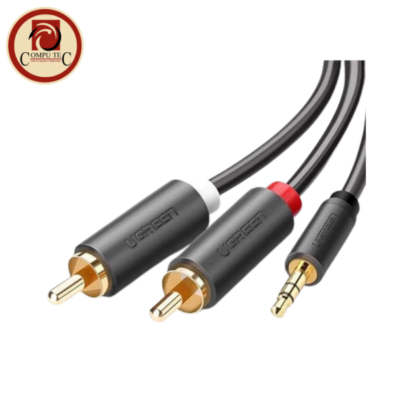 UGREEN 3.5mm to 2RCA Audio Cable 3M Gray Gold Plated Jack to Phono Stereo Cord