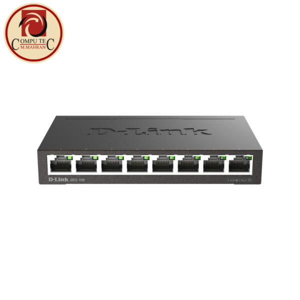 D-Link DGS-108 8 Port Gigabit Switch Unmanaged Metal Housing Plug and Play