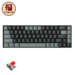 REDRAGON K662L-K1RS Gwern Wireless Mechanical Gaming Keyboard – 68 Keys, Compact 65% Layout, Red Switches, 2.4GHz Wireless & Bluetooth, Black/Grey