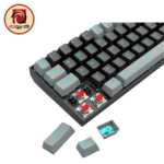 REDRAGON K662L-K1RS Gwern Wireless Mechanical Gaming Keyboard – 68 Keys, Compact 65% Layout, Red Switches, 2.4GHz Wireless & Bluetooth, Black/Grey - Image 4