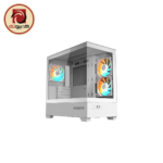 GIGABYTE C201 PANORAMIC ICE Mid Tower Gaming Case with 3 ARGB Fans & 270° Tempered Glass - White