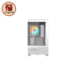 GIGABYTE C201 PANORAMIC ICE Mid Tower Gaming Case with 3 ARGB Fans & 270° Tempered Glass - White - Image 3