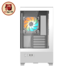 GIGABYTE C201 PANORAMIC ICE Mid Tower Gaming Case with 3 ARGB Fans & 270° Tempered Glass - White - Image 3