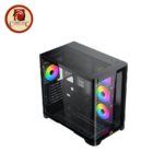 XIGMATEK Crystal Storm Gaming Case – Curved Tempered Glass, 4 ARGB Fans - Image 2