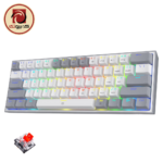 Redragon K617 FIZZ RGB White & Gray 60% Mechanical Gaming Keyboard – Red Switch