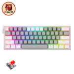 Redragon K617 FIZZ RGB Gray & White 60% Mechanical Gaming Keyboard – Red Switch