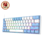 Redragon K617WB FIZZ RGB White & Blue 60% Mechanical Gaming Keyboard – Red Switch - Image 2