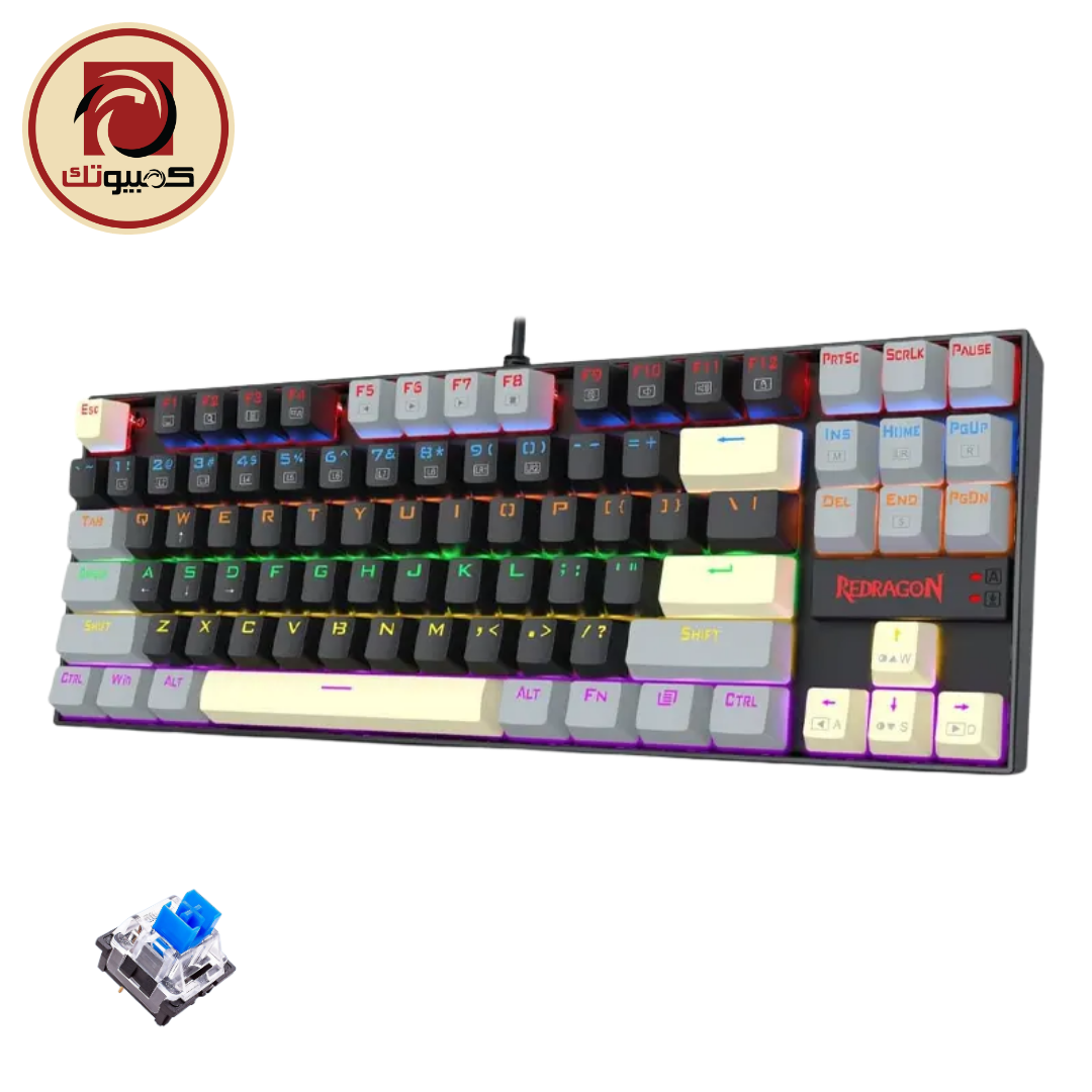 Redragon K552 GLY-R KUMARA Edition Blue Switch Rainbow Mechanical Gaming Keyboard – Arabic / English Layout
