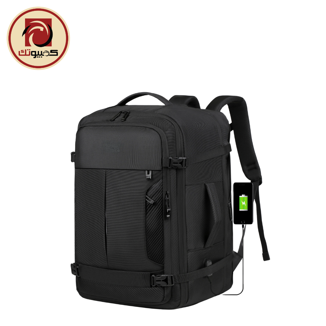 1 Rahala RAL2406 15.6" Expandable Laptop Backpack – 47.6L Water-Resistant Travel Backpack with USB Port - Image 1