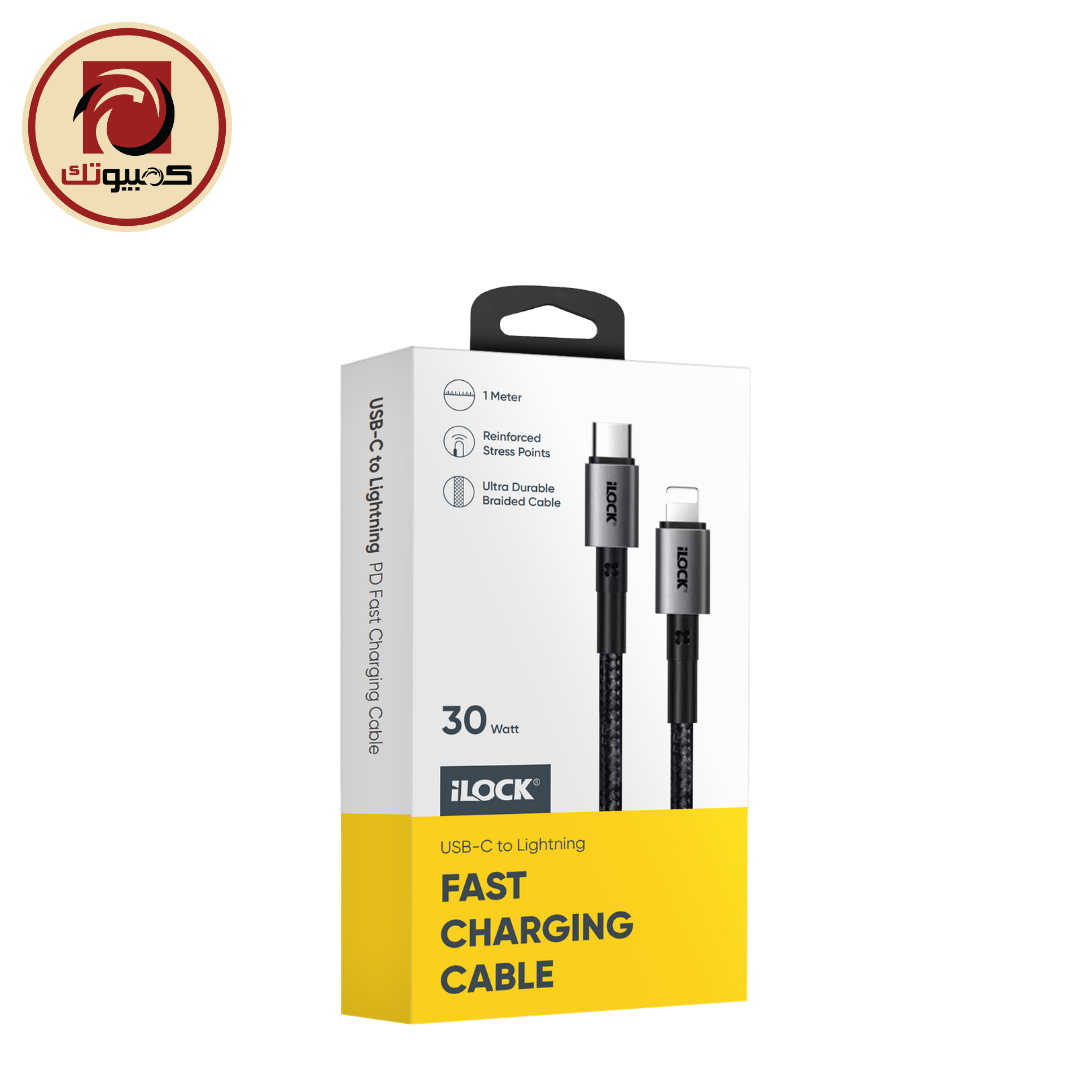 1 iLOCK 30W USB-C to Lightning Fast Charging Cable – Ultra Durable Braided Cable for iPhone - Image 1