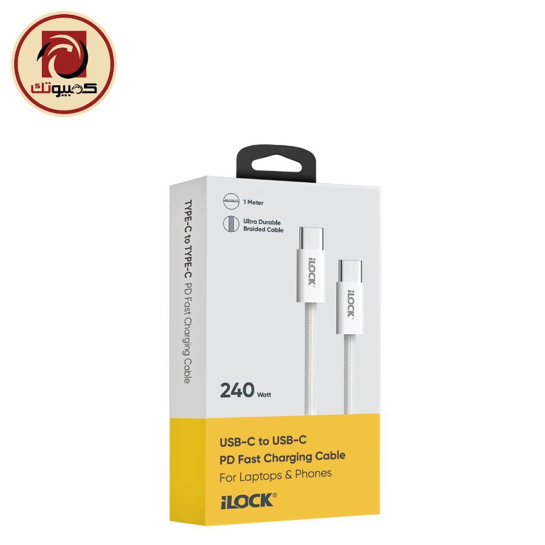 1 iLOCK 240W Power Delivery USB-C to USB-C Ultra Durable Braided Fast Charging Cable (1M) - Image 1