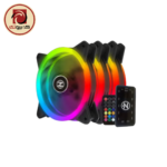 TechnoZone F-3000 ARGB Fan Kit - 3 ARGB Fans with Controller & Remote - Image 2