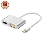 UGREEN 20421 MD115 Mini DisplayPort to HDMI + VGA Adapter – 4K@30Hz HDMI, 1920×1200@60Hz VGA, Silver