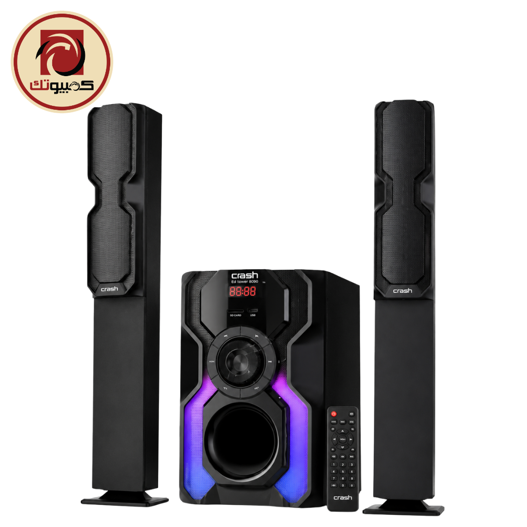 1 Crash ED Tower 8090 2.1 Tower Speaker System with 6.5" Subwoofer USB SD AUX - Image 1