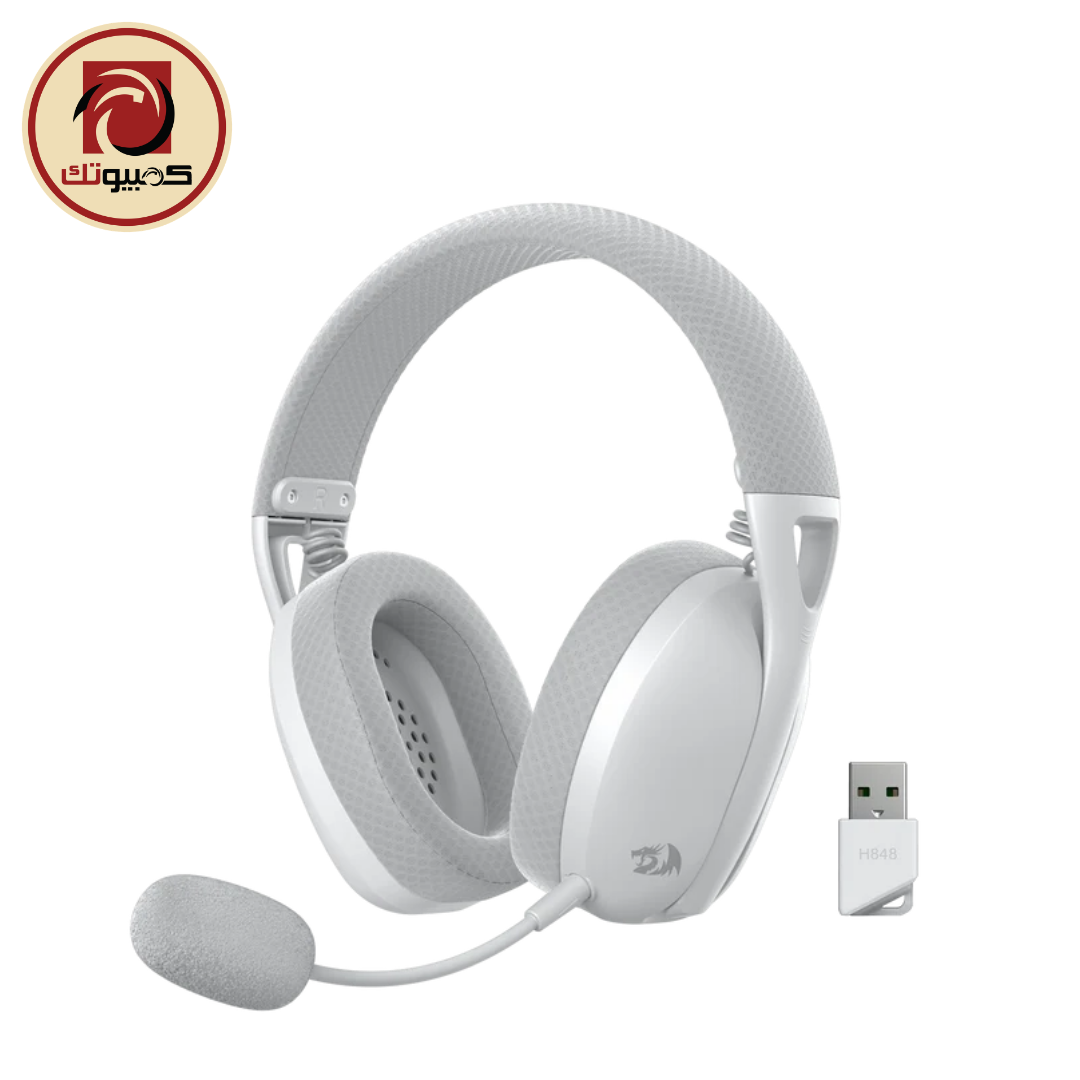 Headphone H848G WL-WT_GY (6339763) REDRAGON IRE PRO H848G Wireless Gaming Headset – 40mm Drivers, 2.4GHz, Bluetooth 5.2, USB-C, Virtual 7.1 Surround Sound, Detachable Microphone, White - Image 1