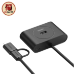 UGREEN CR113 40850 USB 3.0 Hub – 4-Port USB-A Hub, USB-A & USB-C Input, 5Gbps Data Transfer, 1m Cable, External Power Input, Black - Image 3