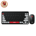 JEDEL WS681 Mini Wireless Keyboard and Mouse Combo – 79 Keys, Arabic/English, 2.4GHz USB, 1600 DPI Mouse, Black