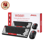 JEDEL WS681 Mini Wireless Keyboard and Mouse Combo – 79 Keys, Arabic/English, 2.4GHz USB, 1600 DPI Mouse, Black - Image 4