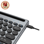 GR109-GREY Rechargeable Wireless Keyboard and Mouse Combo – Bluetooth & 2.4GHz, Arabic/English, Multi-Device, Built-in Phone Holder - Image 3