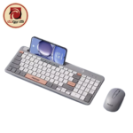 FOUNDER KN500 Wireless Keyboard and Mouse Combo – Arabic/English, 2.4GHz USB Receiver, 86 Keys, 1600 DPI Mouse, Built-in Phone Holder - Image 2