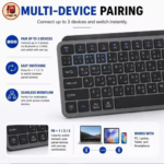 MX Keys Full-Size Wireless Keyboard – Bluetooth & 2.4GHz Wireless, USB Type-C Rechargeable - Image 3