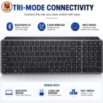 MX Keys Full-Size Wireless Keyboard – Bluetooth & 2.4GHz Wireless, USB Type-C Rechargeable - Image 4