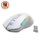 REDRAGON TRIDENT M693W Wireless Gaming Mouse – Tri-Mode Connectivity, 8000 DPI, 7 Programmable Buttons, RGB Lighting, 700mAh Rechargeable Battery, White - Image 3