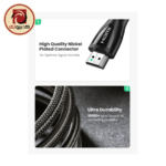 UGREEN HD140 80403 HDMI 2.1 Cable 2M – 8K@60Hz, 4K@120Hz, 48Gbps, Braided Cable - Image 2